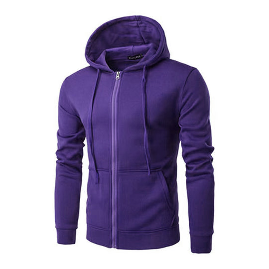 Herren nan schmal geschnittene Zip-Hoodie Jacke mit weichem Fleece-Innenfutter und Kängurutaschen EB