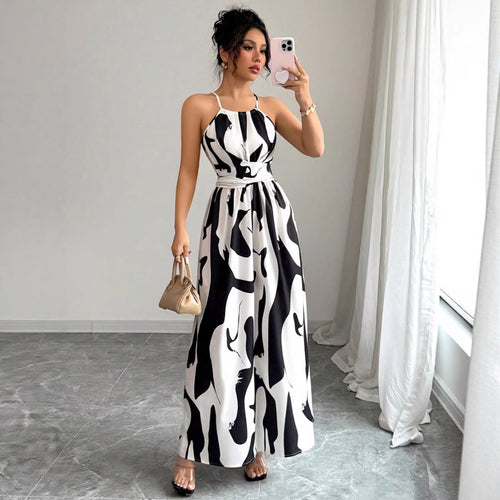 Damen Maxikleid mit modernen Animal-Prints EB