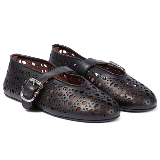Damen Modische Slipper mit dekorativem Lochmuster EB