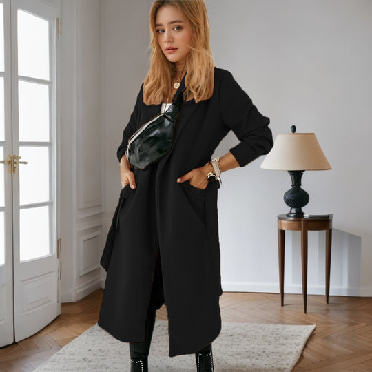 Damen modischer Longblazer mit praktischem Taschen EB