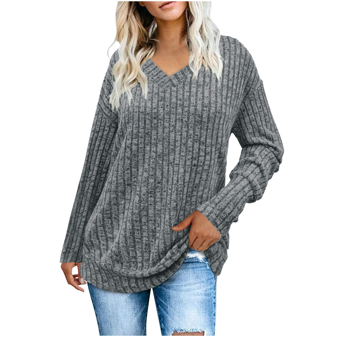 Damen eleganter V-Ausschnitt Pullover EB