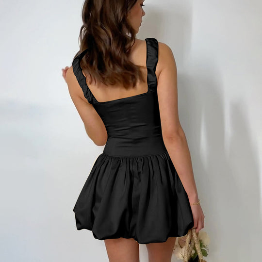 Damen Verspieltes Minikleid mit voluminösem Rüschensaum EB