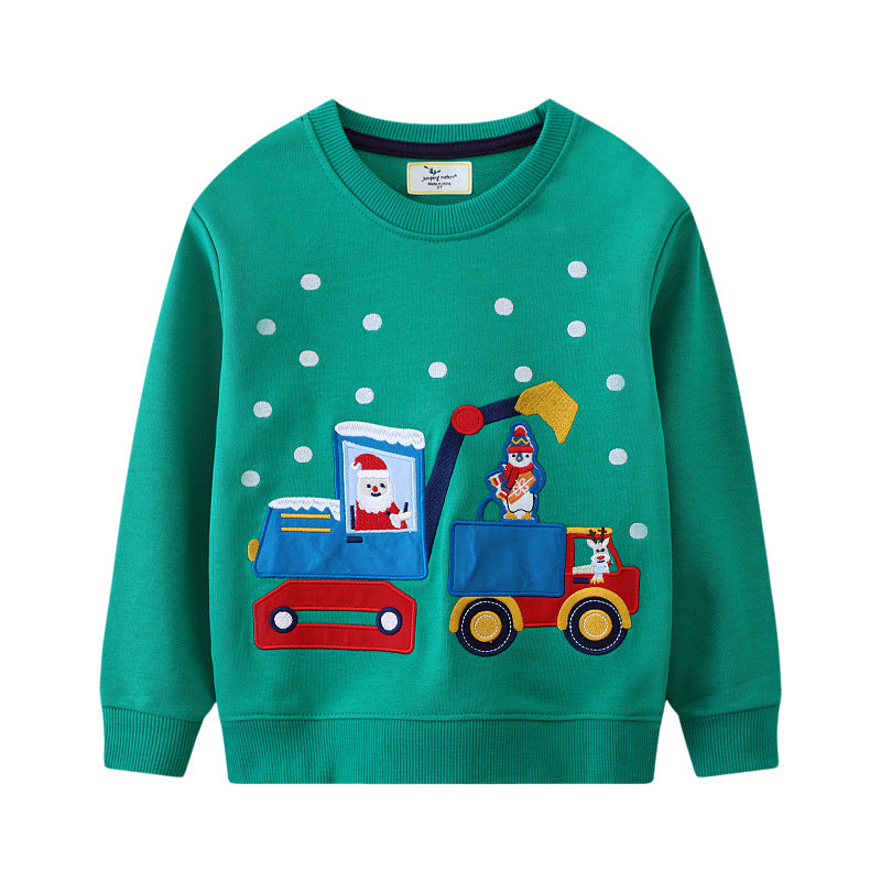 Jungen Sweatshirt mit festlichem Baustellenmotiv EB