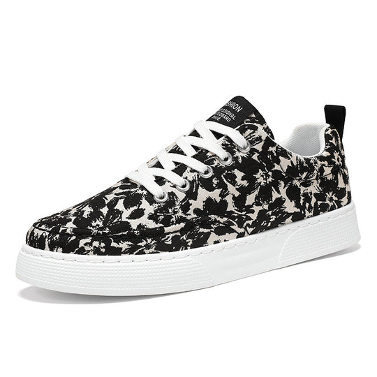 Damen Modische Sneakers mit floralem Design und gepolsterter Sohle EB