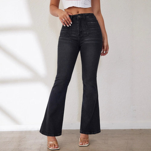 Damen High-Waist Schlagjeans EB