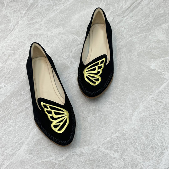 Damen Ballerinas mit filigranem Schmetterlingsdesign EB