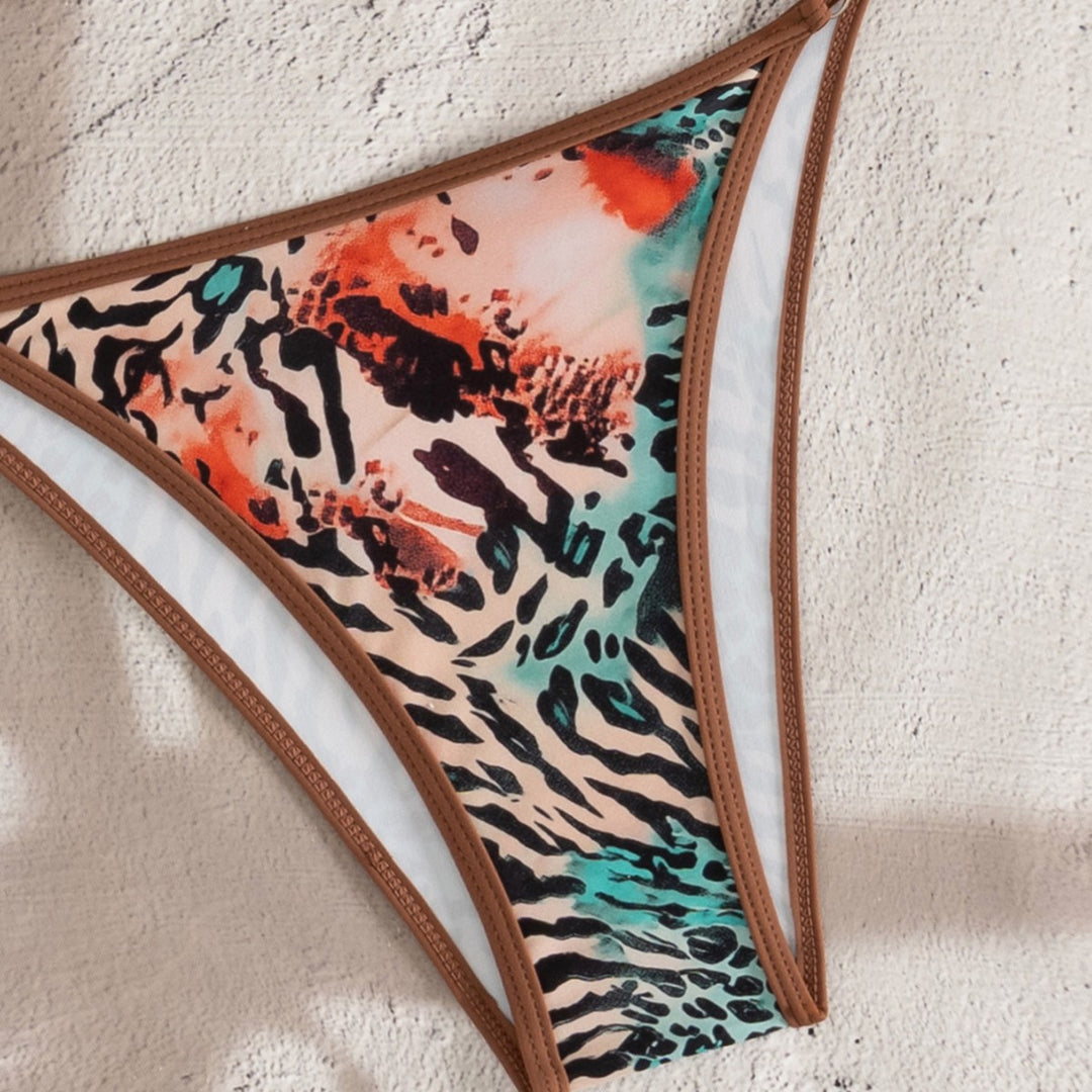 Damen Triangel-Bikini mit animalischem Druck EB