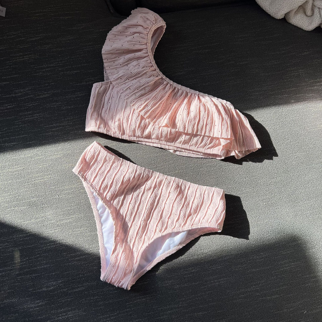 Damen Voluminöses Rüschenset mit asymmetrischem Oberteil EB