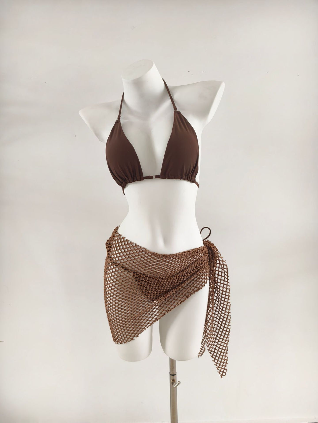 Damen Triangel-Bikini mit modischen Netzrock-Details EB