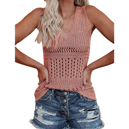 Damen Stricktanktop mit vielseitigem Lochmuster EB