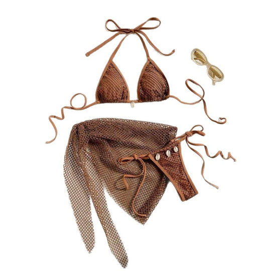 Damen Triangel-Bikini mit Netzdesign EB
