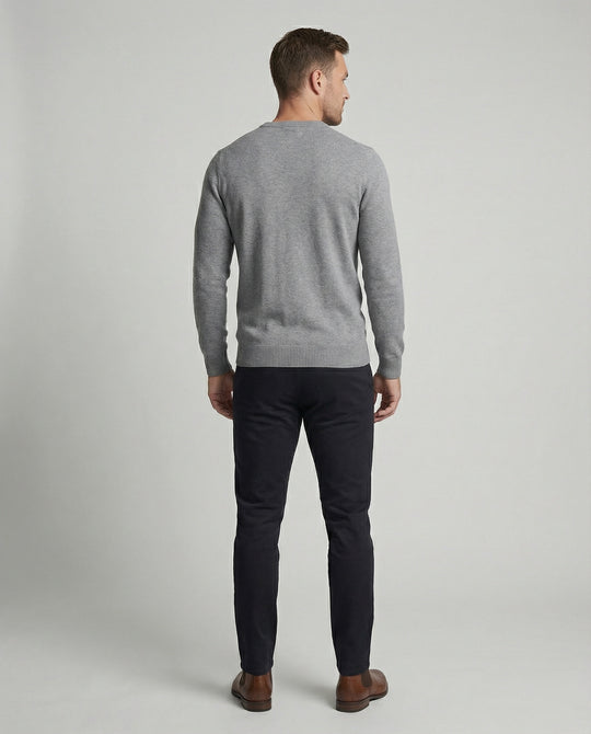 Herren V-Ausschnitt Pullover aus hochwertiger Baumwolle mit bequemer Passform EB