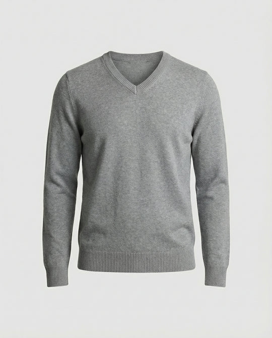Herren V-Ausschnitt Pullover aus hochwertiger Baumwolle mit bequemer Passform EB