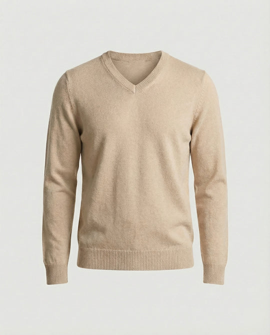 Herren V-Ausschnitt Pullover aus hochwertiger Baumwolle mit bequemer Passform EB