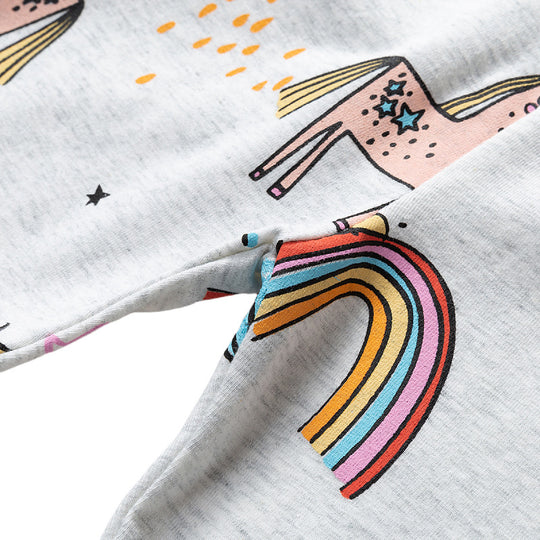 Mädchen Leggings mit zauberhaften Regenbogen- und Einhorn-Motiven EB