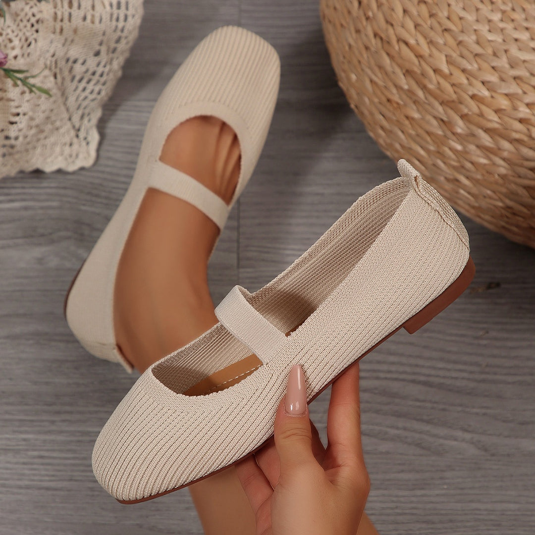 Damen Ballerinas mit verstellbarem Riemen und atmungsaktivem Material EB