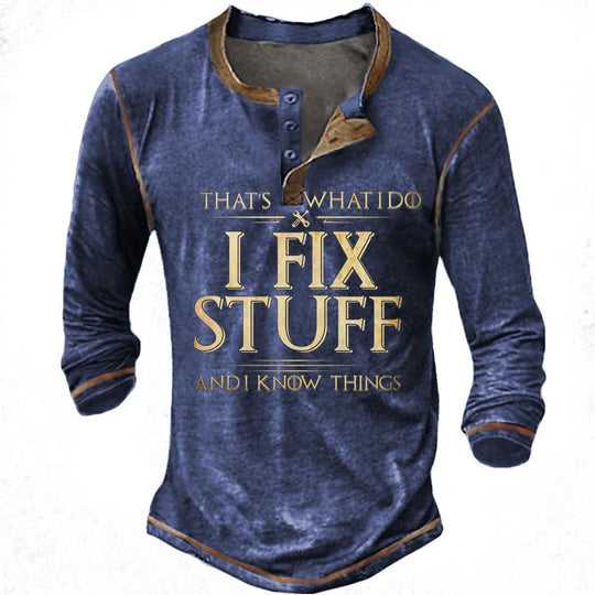 Herren lässiges Langarmshirt mit motivierendem Druck EB