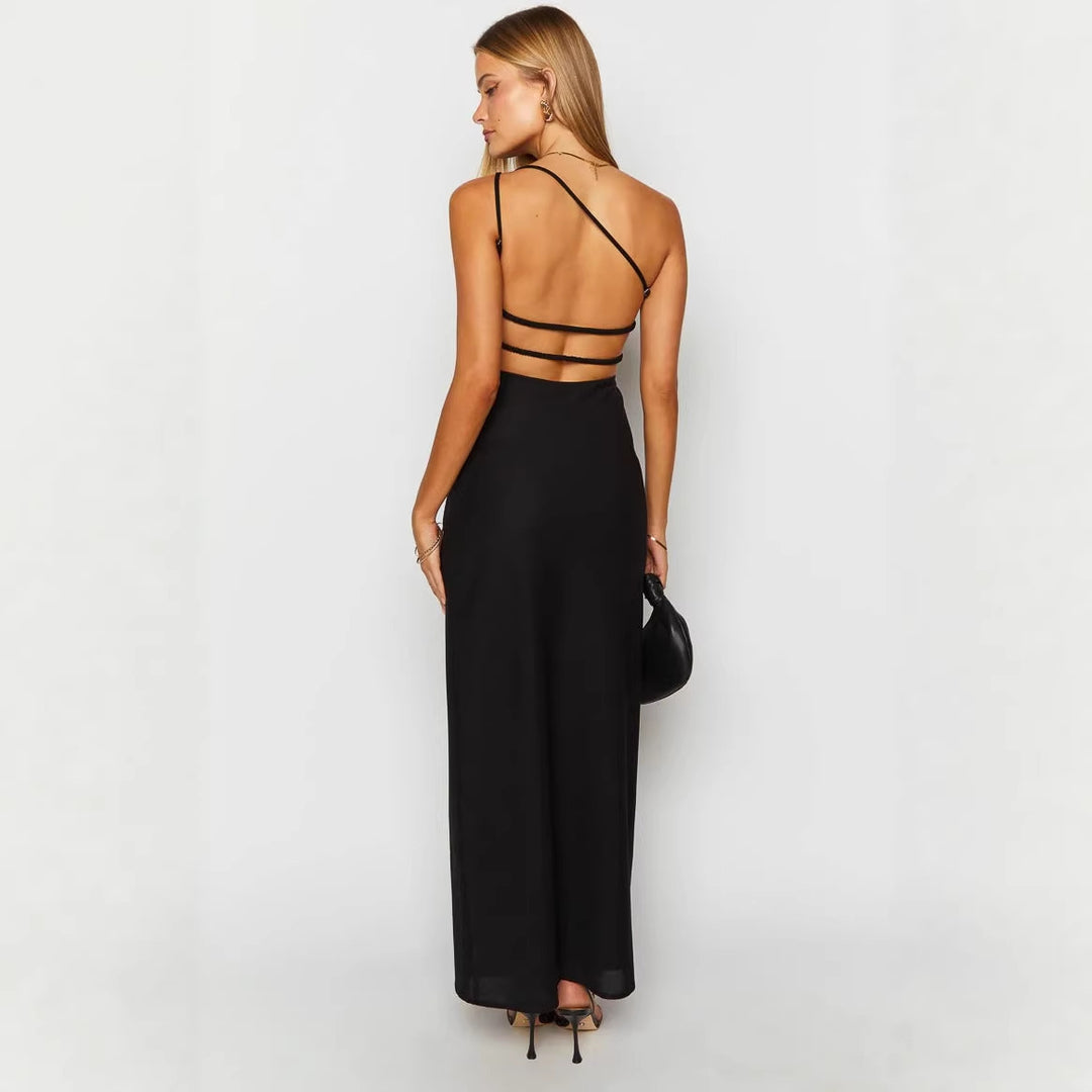 Damen Maxi-Kleid mit asymmetrischem Ausschnitt EB