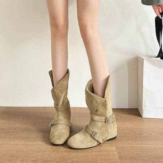 Damen Stiefeletten mit flexiblem Knöchelrisiko und stylischem Schnallenverschluss EB