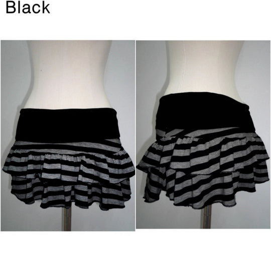 Damen Rüschenshorts mit gestreiftem Design und elastischem Bund EB