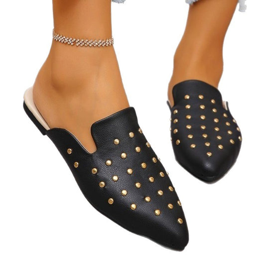 Damen offene Slipper mit funkelnden Nieten EB