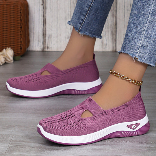 Damen nan leichte atmungsaktive Strickslipper mit Memoryschaum und rutschfester Laufsohle EB