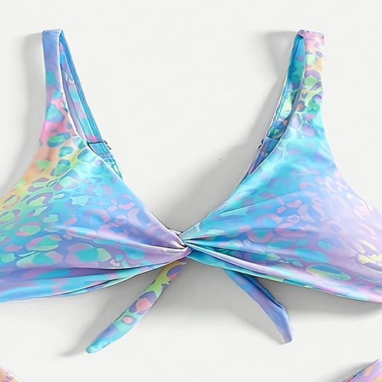 Damen Triangel-Bikini mit modischem Knotendesign EB