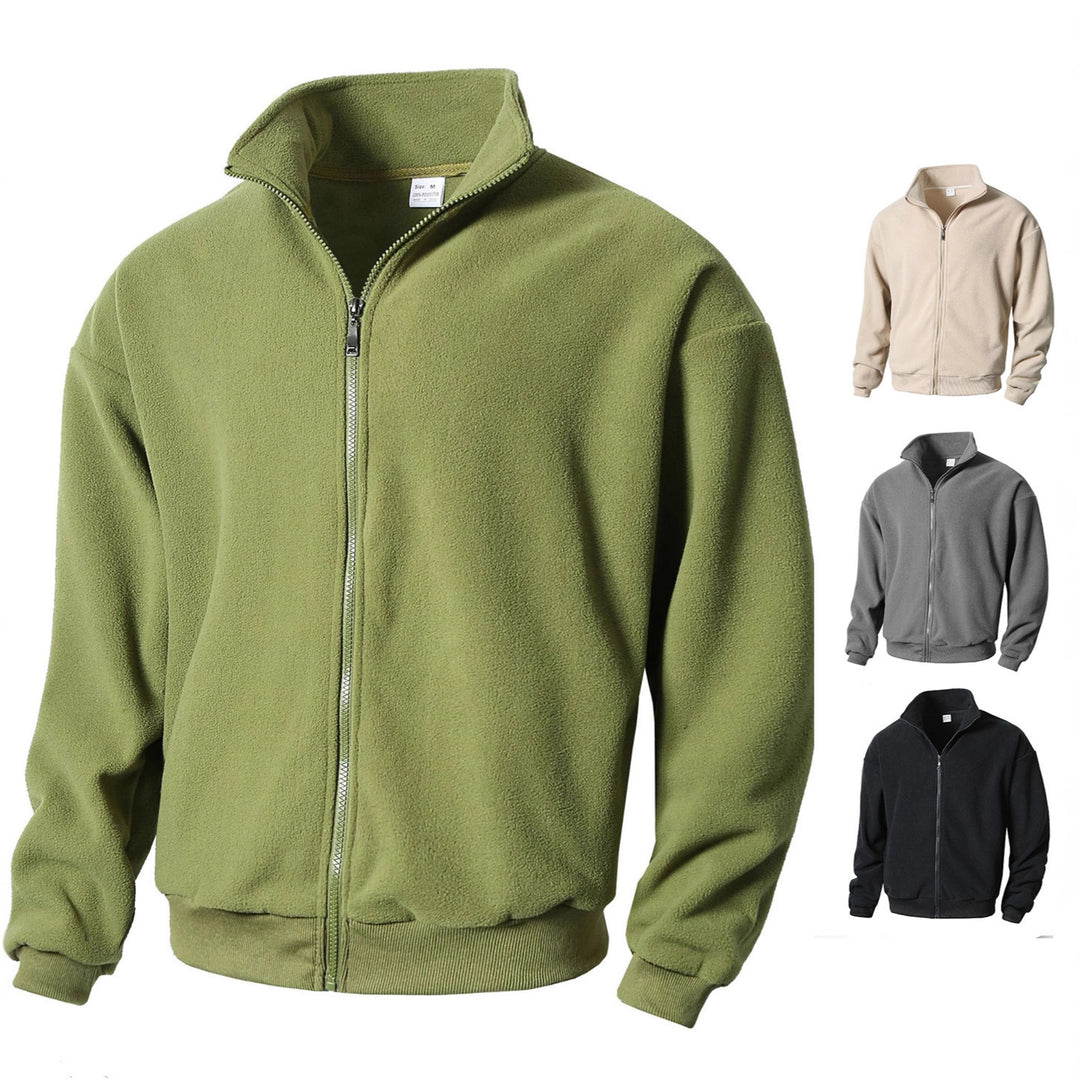 Herren Fleecejacke mit hohem Kragen und durchgehendem Reißverschluss EB
