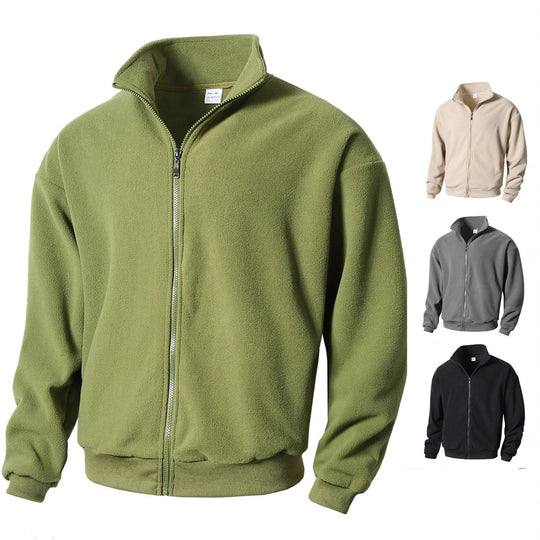 Herren Fleecejacke mit hohem Kragen und durchgehendem Reißverschluss EB