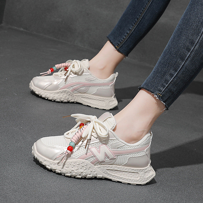 Damen Sportliche Sneaker mit flexibler Laufsohle und atmungsaktiver Netzstruktur EB