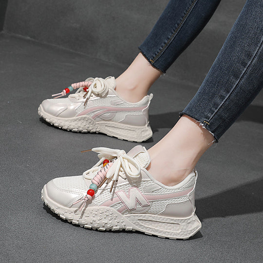 Damen Sportliche Sneaker mit flexibler Laufsohle und atmungsaktiver Netzstruktur EB