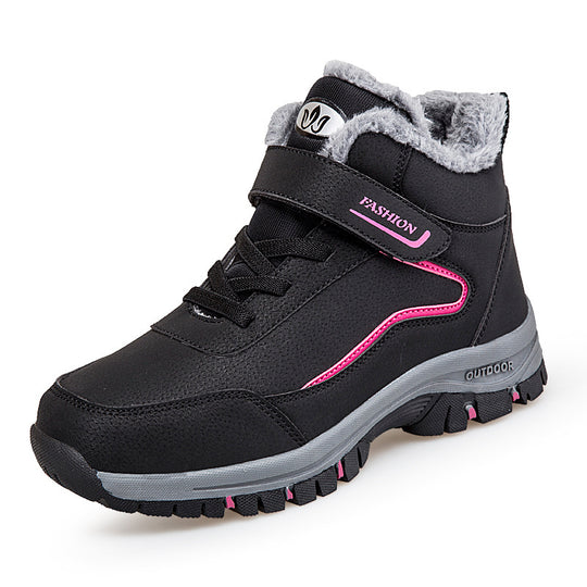 Damen Warm gefütterte Outdoor-Wanderschuhe mit verstellbarem Klettverschluss EB