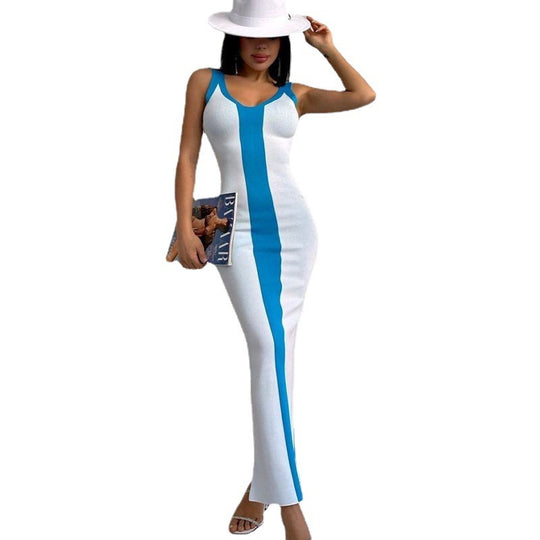 Damen figurbetontes Maxikleid mit grafischem Design EB