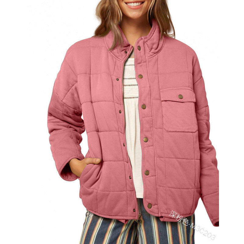 Damen Steppjacke mit dekorativem Knopf EB