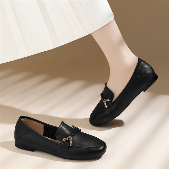 Damen Elegante Mokassins mit modischem Schnallen-Design EB