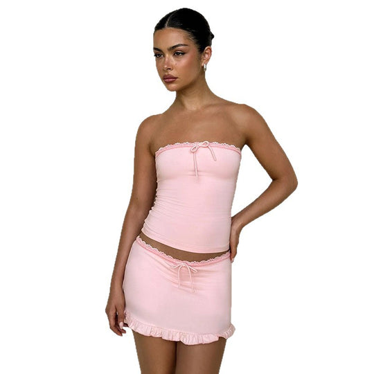Damen Off-Shoulder Mini-Kleid mit Rüschendetails EB