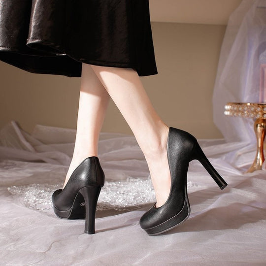 Damen elegante Pumps mit Blockabsatz EB