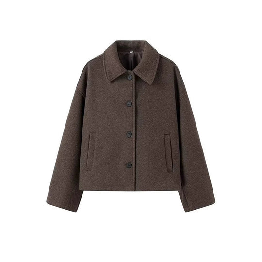 Damen lässige und stylische Wolldeckjacke EB