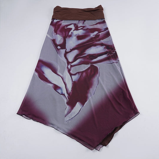 Damen Maxirock mit floralem Muster und elastischem Bund EB