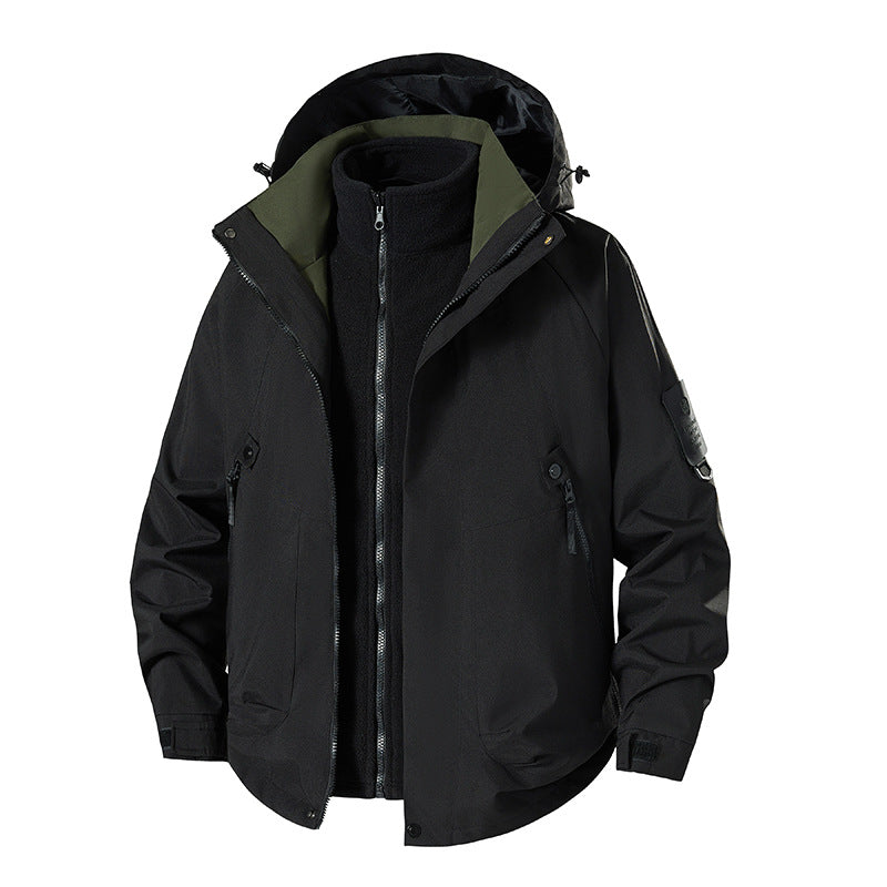 Herren wetterfeste Hardshell-Jacke mit herausnehmbarer Thermofleece-Weste EB