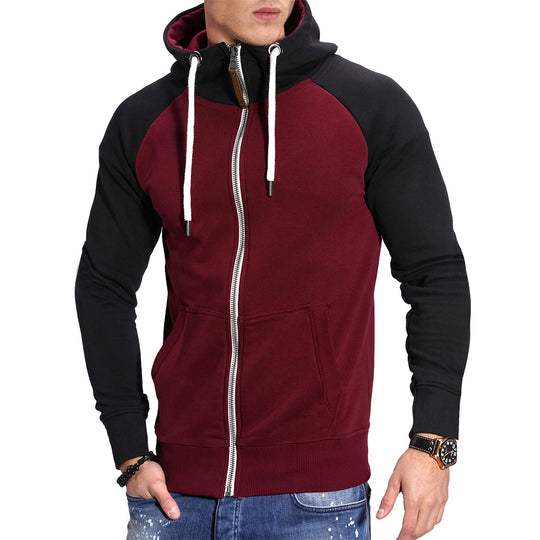 Herren raffinierter Kapuzenpullover mit hochwertigem Reißverschluss EB