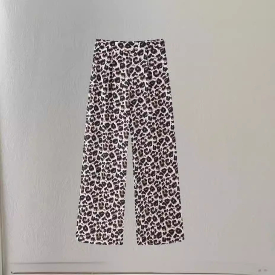 Damen Weite Leoprint-Hosen EB