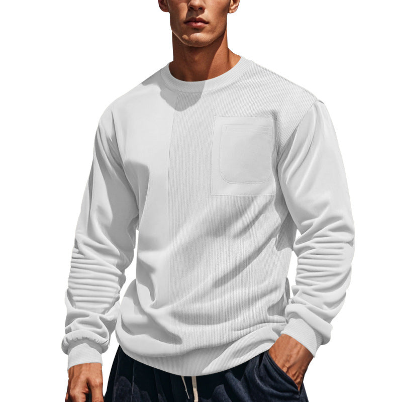 Herren modischer Sweatshirt mit strukturiertem Stoff und praktischer Tasche EB