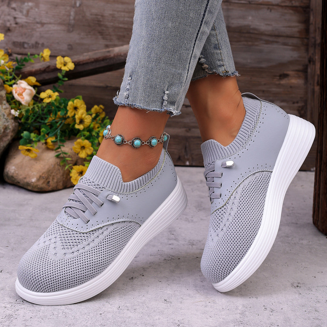 Damen komfortable Sneaker mit atmungsaktivem Obermaterial und flexiblem Fußbett EB