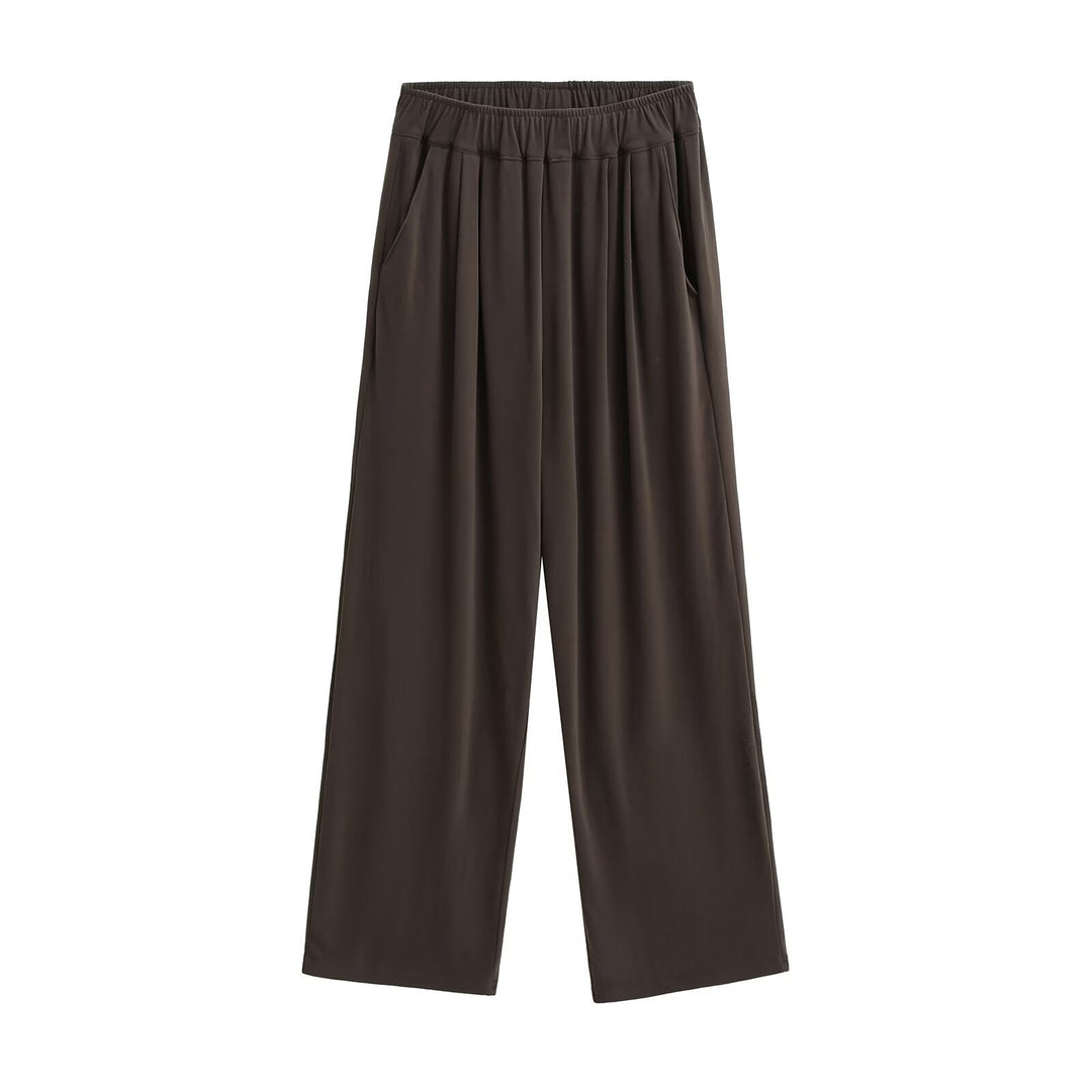 Damen Weite Chino-Hose mit elastischem Bund EB