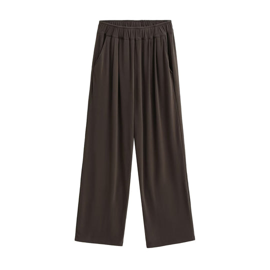 Damen Weite Chino-Hose mit elastischem Bund EB