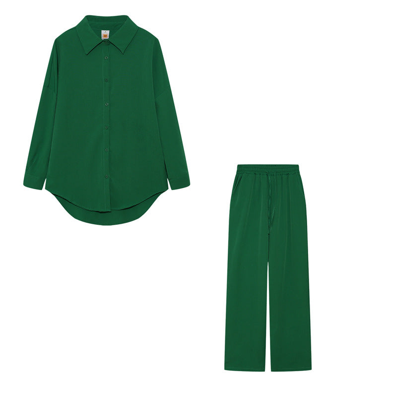 Damen Elegantes Freizeitanzug-Set mit lockerem Schnitt und feinem Stoff EB