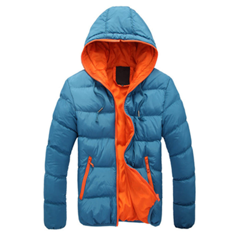 Herren nan gesteppte Kapuzen-Steppjacke mit kontrastierendem Fleecefutter und seitlichen Reißverschlusstaschen EB