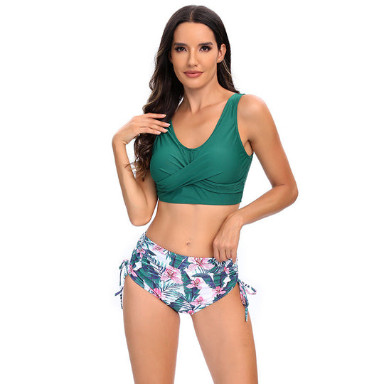Damen Hochtailliertes Bikini-Set mit verstellbaren Trägern EB