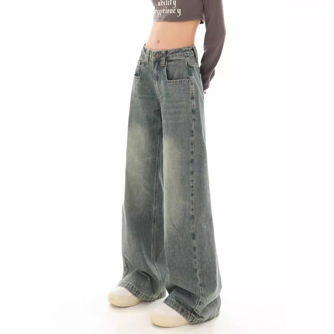 Damen Weite Denim-Hose mit modischem Ombre-Effekt und lässigem Schnitt EB